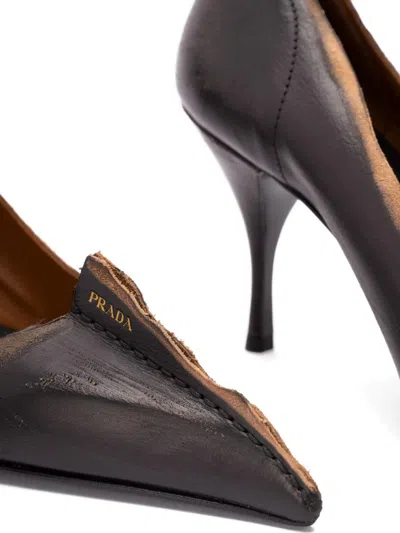 Prada Leather Pumps In Black
