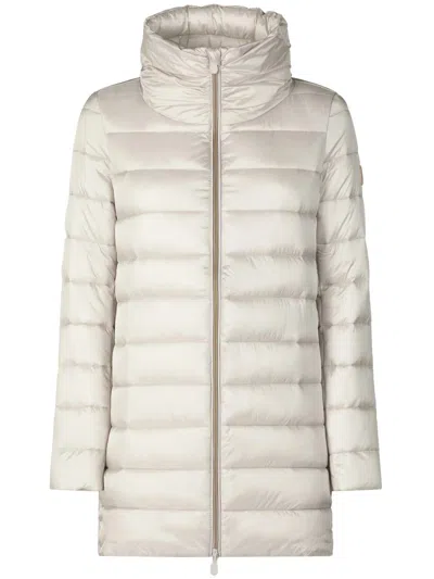Save The Duck Quilted Stand-neck Puffer Jacket In White