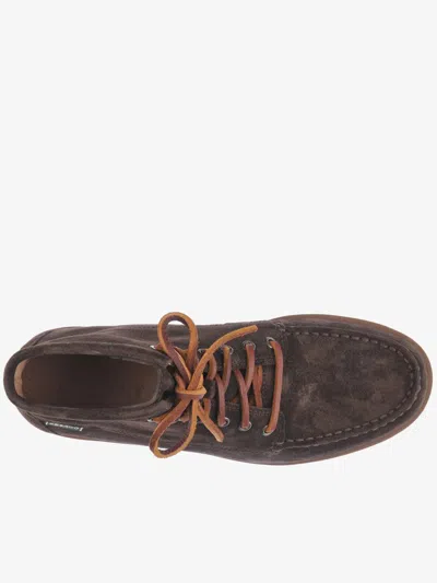 Sebago Lace Up Ankle Boots In Suede In Brown