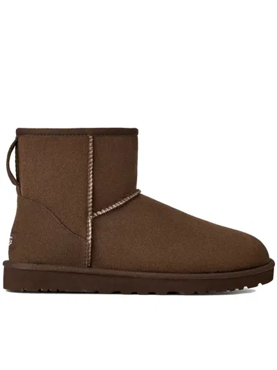 Ugg Mini Round Toe Stitched Ankle Boots In Brown