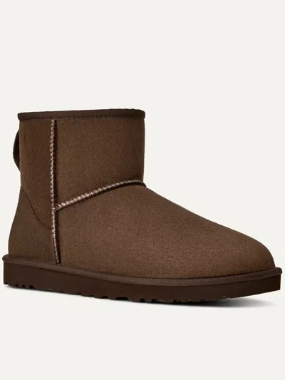 Ugg Mini Round Toe Stitched Ankle Boots In Brown