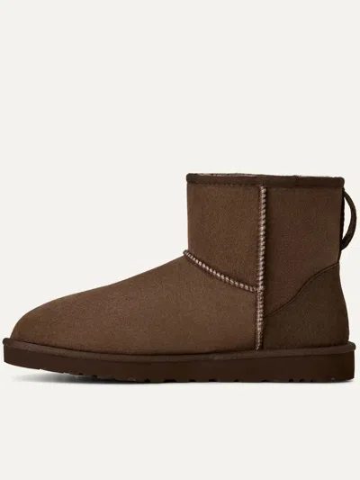 Ugg Mini Round Toe Stitched Ankle Boots In Brown