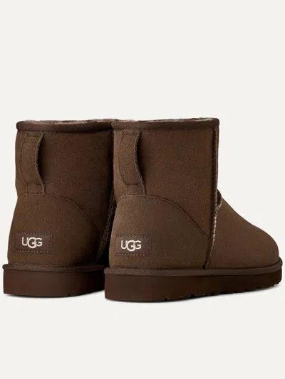 Ugg Mini Round Toe Stitched Ankle Boots In Brown