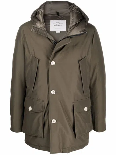 Woolrich Protective Hooded Parka With Multiple Pockets In Gray