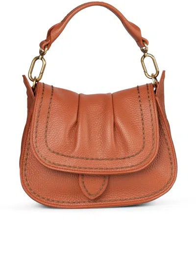 Visonà Sella Pleated-leather Shouder Bag In Orange