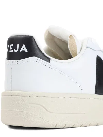 Veja Low-top White Leather Sneakers With Perforated Detailing In White
