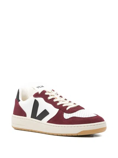 Veja Leather Sneakers With Rubber Sole And Perforated Detailing In Black