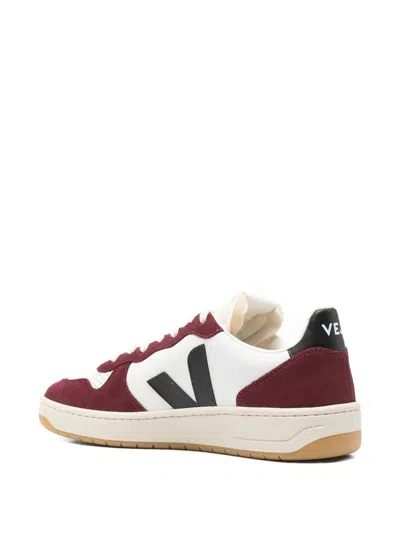 Veja Leather Sneakers With Rubber Sole And Perforated Detailing In Black