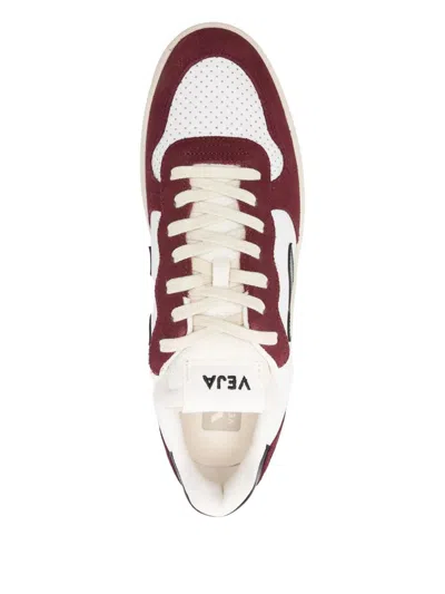 Veja Leather Sneakers With Rubber Sole And Perforated Detailing In Black