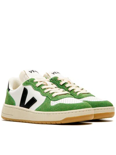 Veja Leather Sneakers Contrast Stitching In White