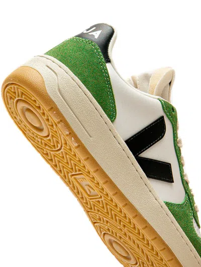 Veja Leather Sneakers Contrast Stitching In White