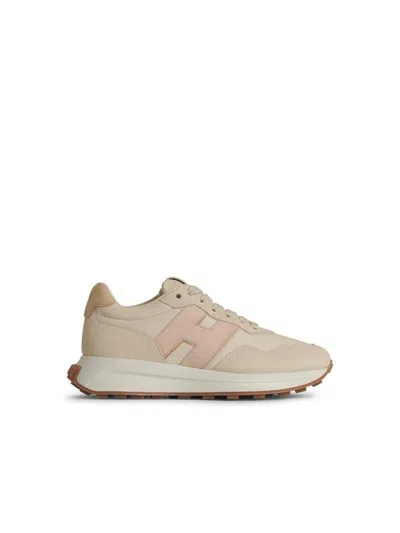 Hogan H641 Suede Low-top Sneakers In Sand