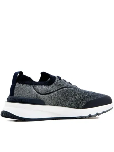 Brunello Cucinelli Runners In Techno Cotton Knit With Termonastrature Shoes In Gray