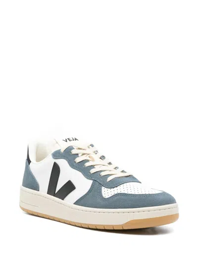 Veja Leather Sneakers With Contrast Panels And Perforated Toe In White