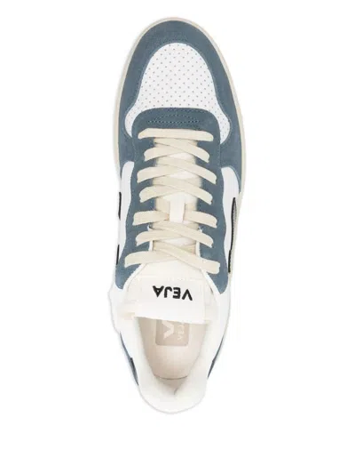 Veja Leather Sneakers With Contrast Panels And Perforated Toe In White