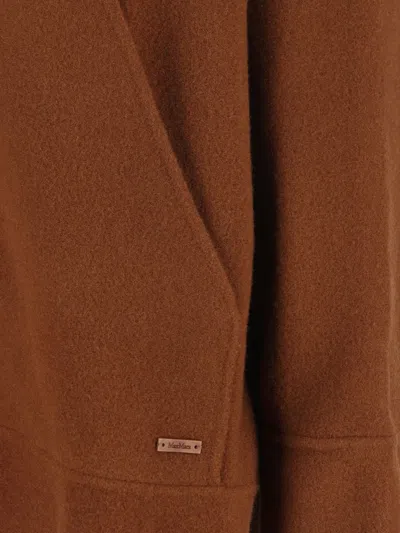 Max Mara Long-sleeved Sweatshirt Jacket In Brown