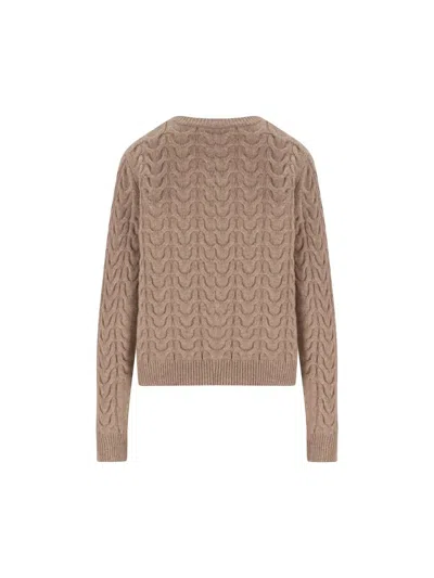 Max Mara Woman Sweater Camel Size L Cashmere In Brown