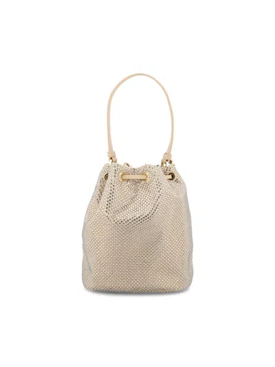 Prada Crystal-embellished Drawstring Bucket Bag In Nude