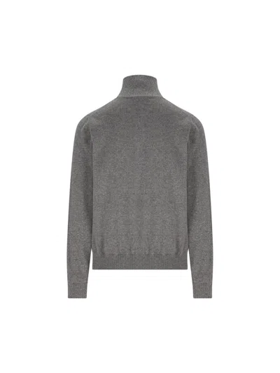 Alpha Studio Zip-up Cashmere Cardigan In Gray