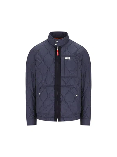Fay Quilted Zip-front Jacket In Blue