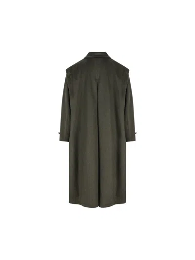 Cini Single-breasted Wool Coat In Green