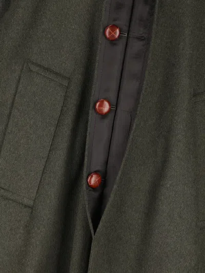 Cini Single-breasted Wool Coat In Green