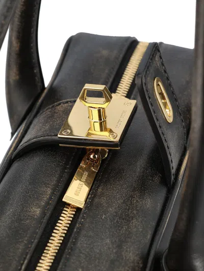 Golden Goose Vintage Leather Tote Bag With Adjustable Strap In Black