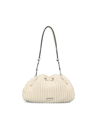 Jimmy Choo Cable-knit Drawstring Shoulder Bag In Multi