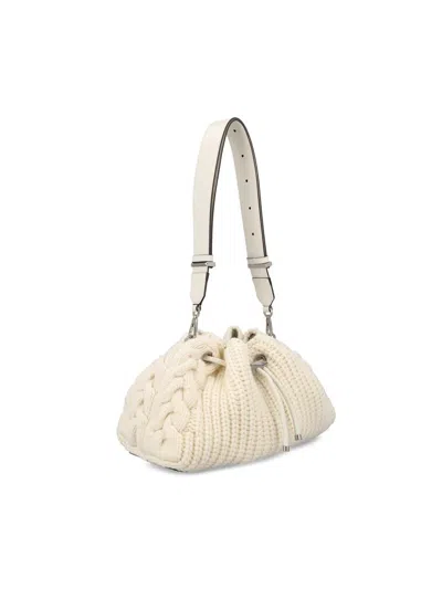 Jimmy Choo Cable-knit Drawstring Shoulder Bag In Multi