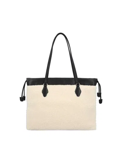 Jimmy Choo Drawstring-fastening Shearling Tote Bag In Multi