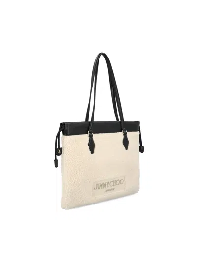 Jimmy Choo Drawstring-fastening Shearling Tote Bag In Multi