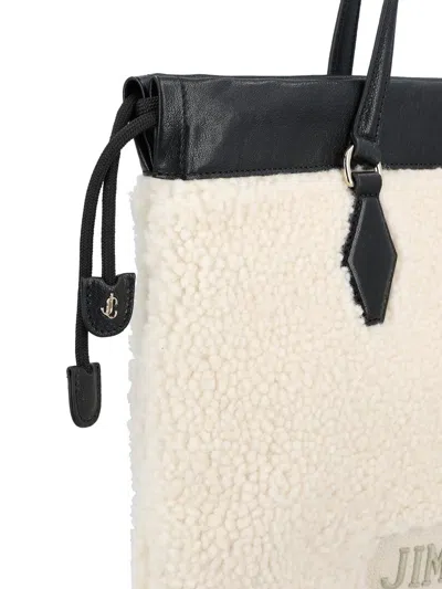Jimmy Choo Drawstring-fastening Shearling Tote Bag In Multi