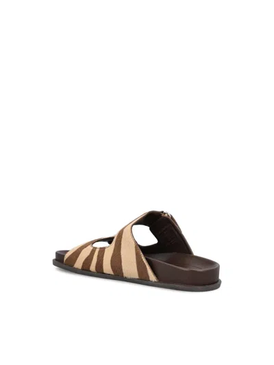 Jimmy Choo Faux Pearl-embellished Zebra-print Calf Hair Sandals In Brown