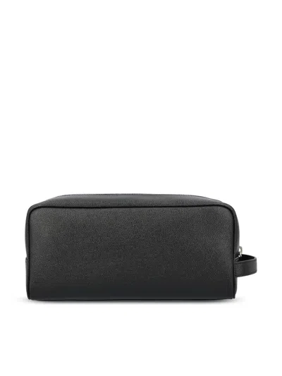 Saint Laurent Logo Print Grooming Case In Black