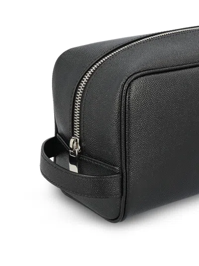 Saint Laurent Logo Print Grooming Case In Black