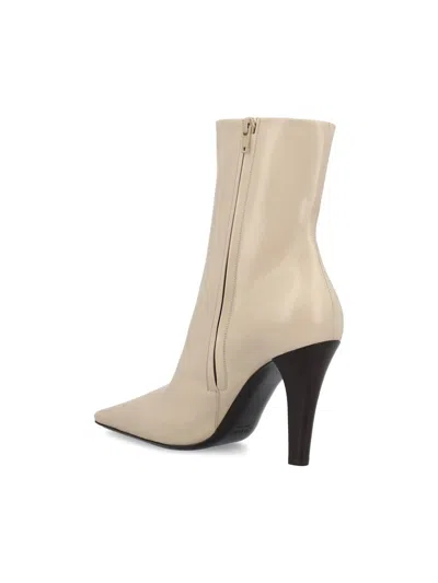 Saint Laurent Jill Booties In Smooth Leather In Neutral