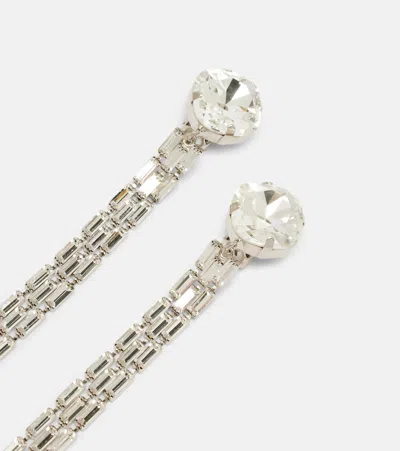Alessandra Rich Silver Fringed Earrings In Silver