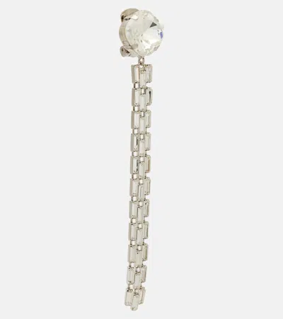 Alessandra Rich Silver Fringed Earrings In Silver