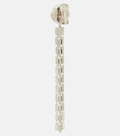 Alessandra Rich Silver Fringed Earrings In Silver
