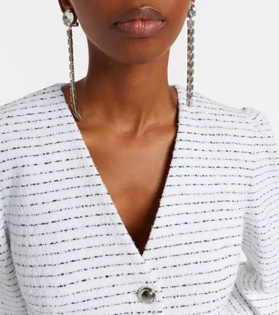 Alessandra Rich Silver Fringed Earrings In Silver