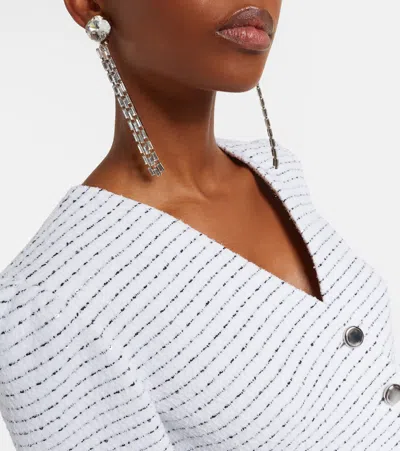 Alessandra Rich Silver Fringed Earrings In Silver