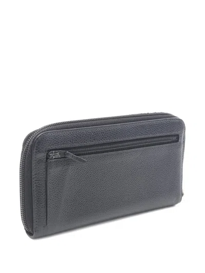 Pre-owned Chanel 2004-2005 Coco-mark Zip-around Wallet In Black