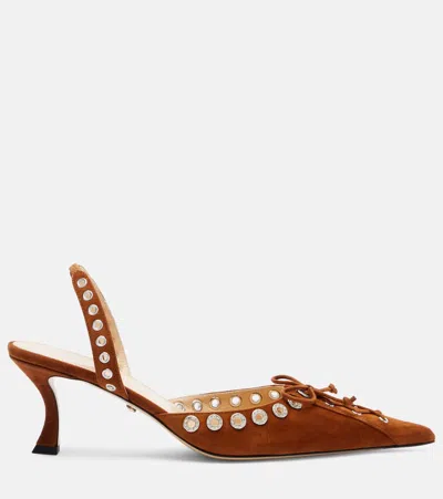 Mach&mach Mach & Mach Women Slingback Pumps In Brown