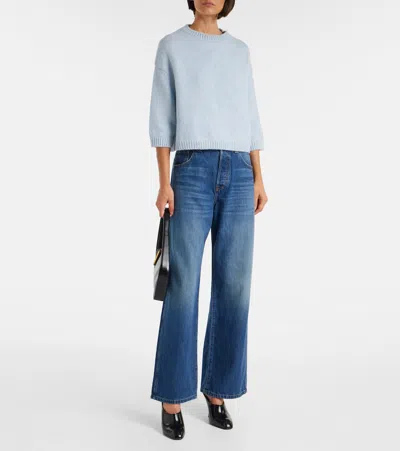 Khaite Atmosphere Blue Cashmere Sabina Sweater In Blue