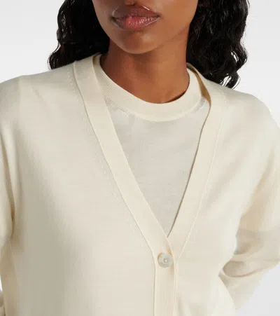 Gucci Women Cashmere And Silk Vlend Cardigan In White