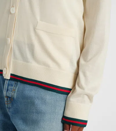 Gucci Women Cashmere And Silk Vlend Cardigan In White