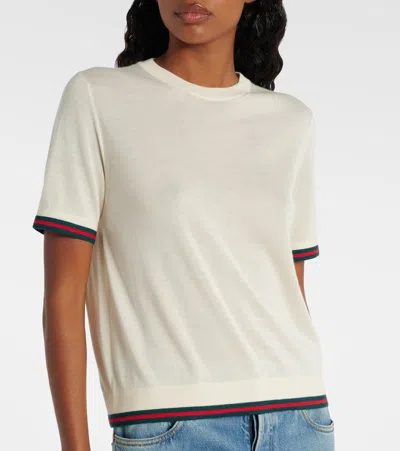 Gucci Women Extra Fine Cashmere-blend Top In White