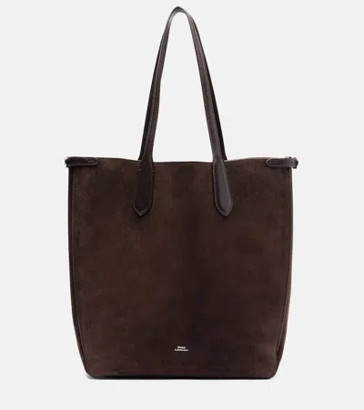 Polo Ralph Lauren Bellport Suede North-south Tote Bag In Brown