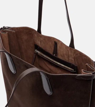 Polo Ralph Lauren Bellport Suede North-south Tote Bag In Brown
