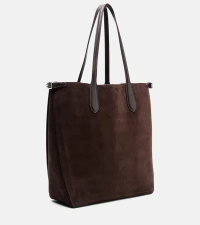 Polo Ralph Lauren Bellport Suede North-south Tote Bag In Brown